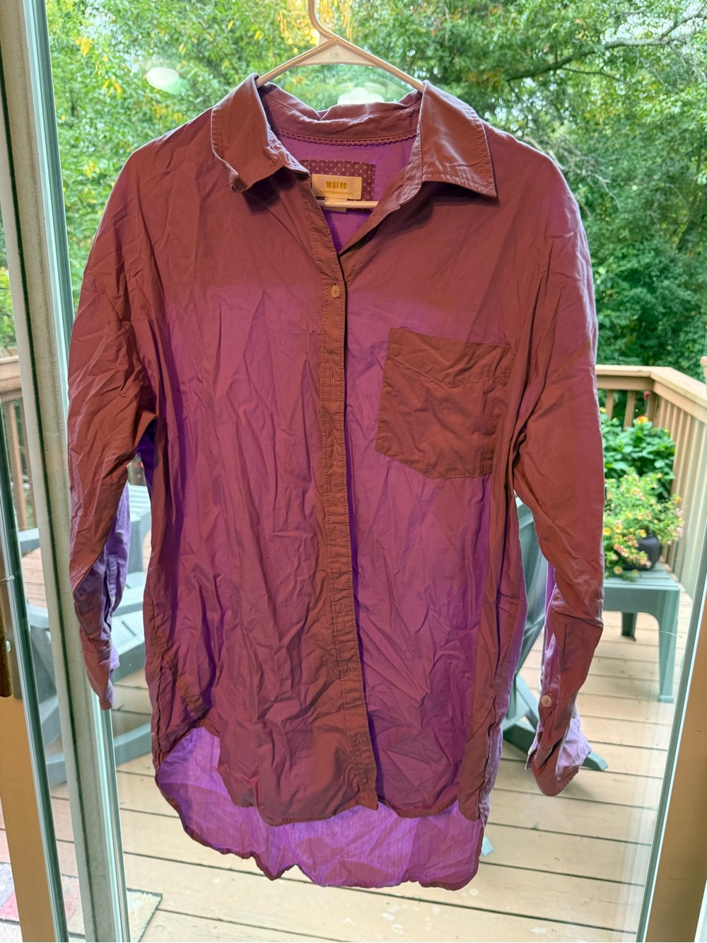 Maeve Anthropology Purple Button-Up Shirt
